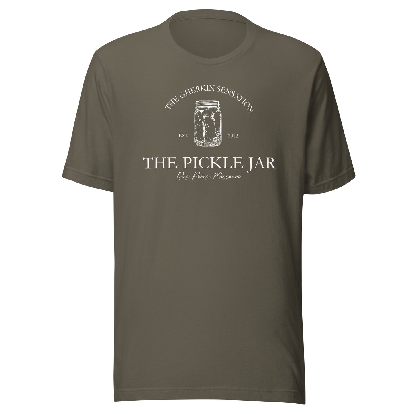 Pickle Jar, The Gherkin Sensation, Des Peres MO, St. Louis, Unisex t-shirt