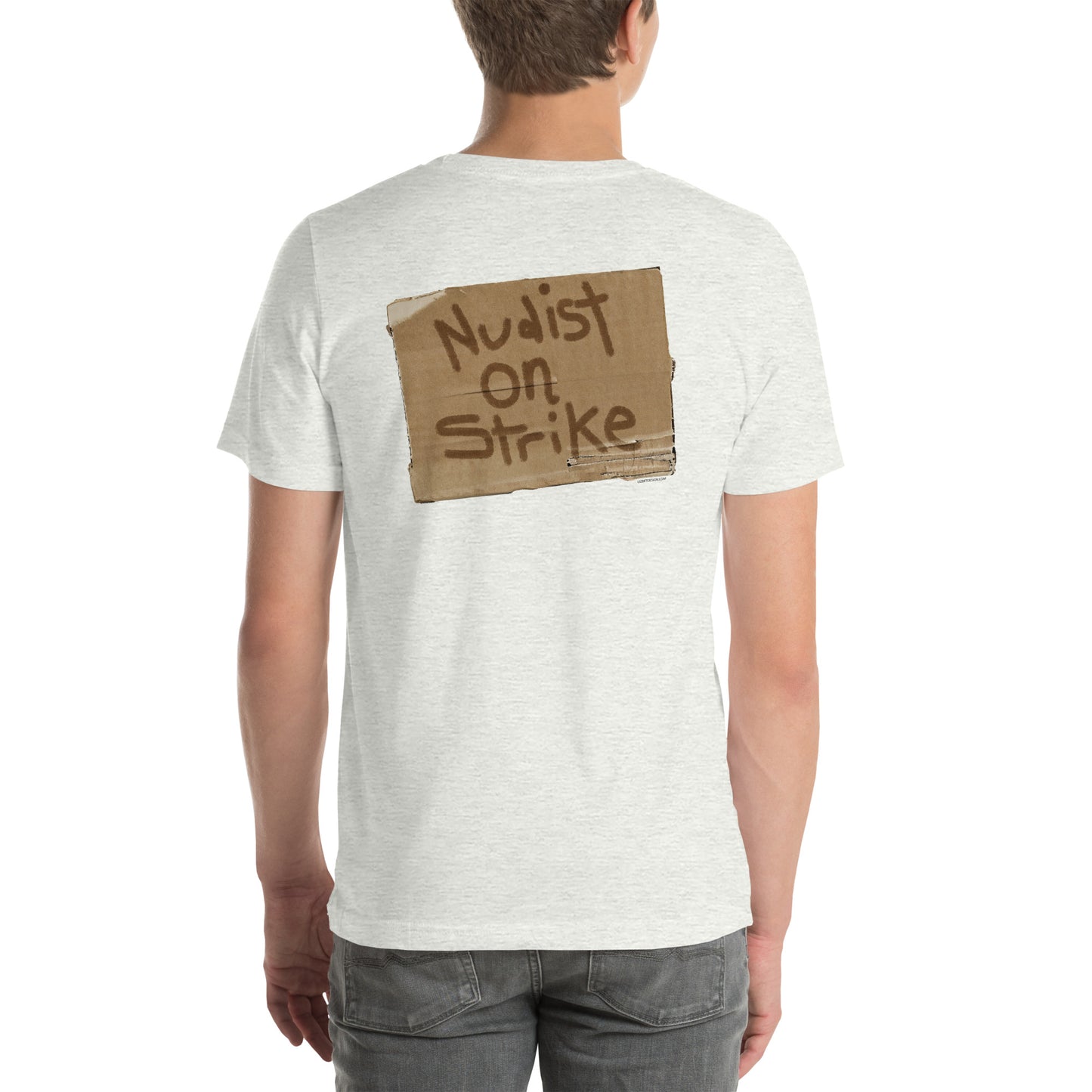 Nudist on Strike - BACK PRINT Unisex t-shirt