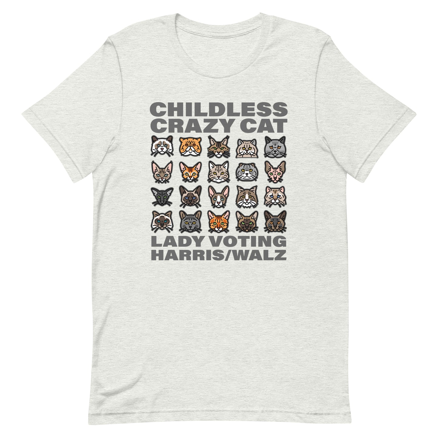 20 Cats, Childless Cat Lady, Darker print, Unisex t-shirt