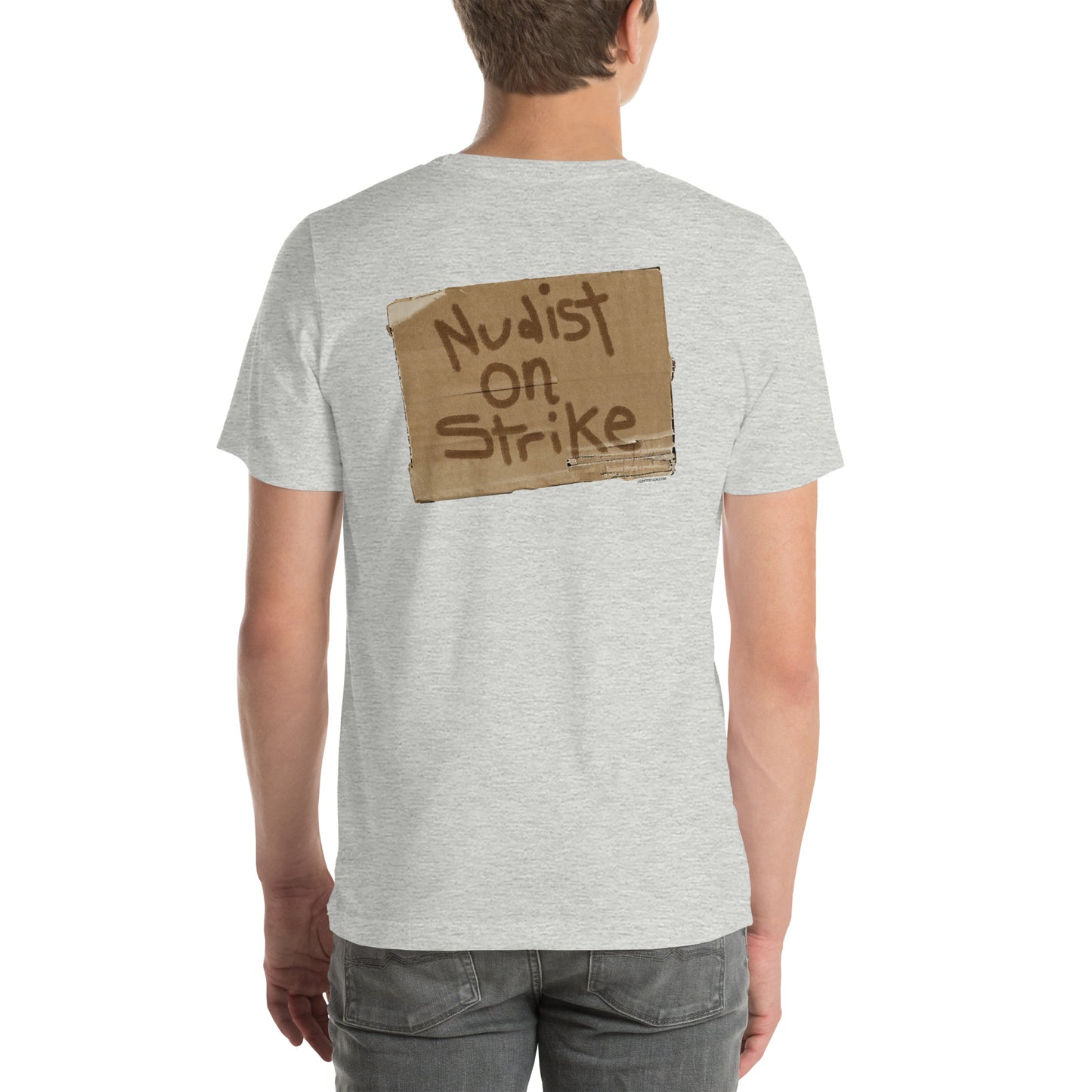 Nudist on Strike - BACK PRINT Unisex t-shirt