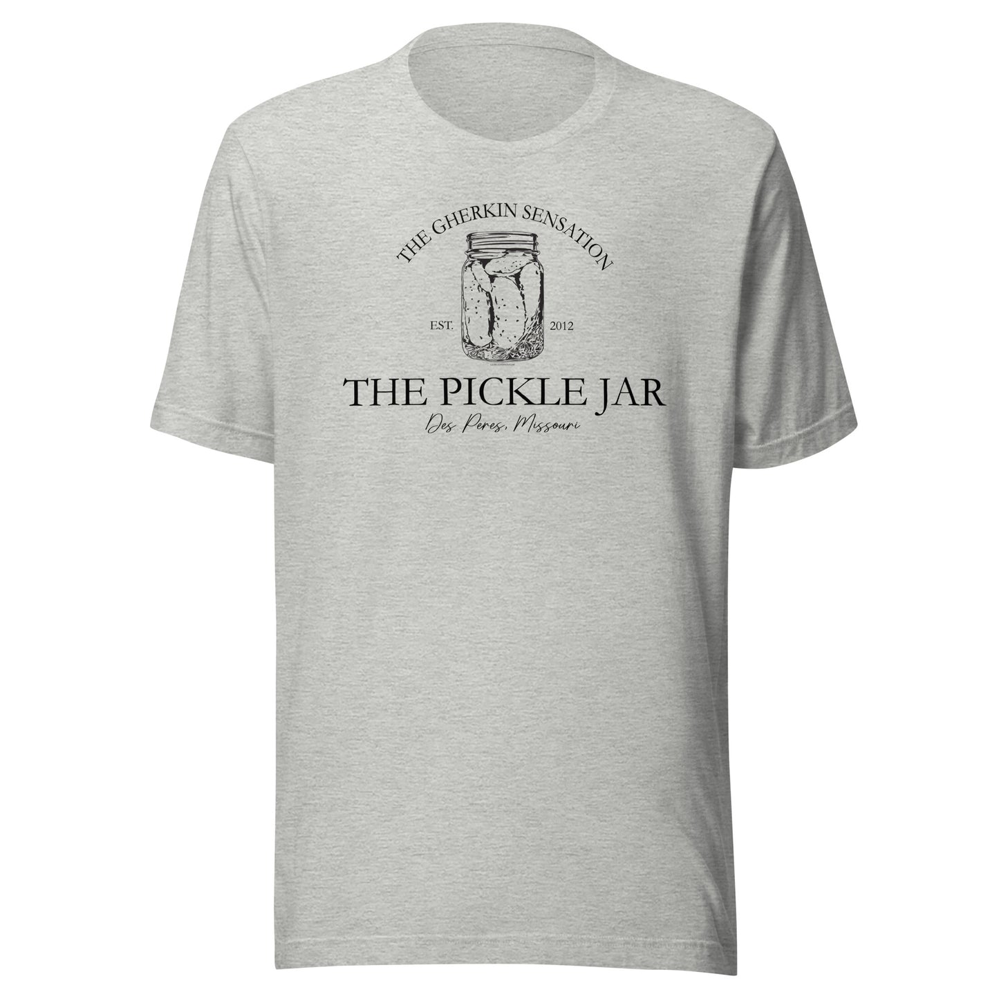 Pickle Jar, The Gherkin Sensation, Des Peres MO, St. Louis, Unisex t-shirt