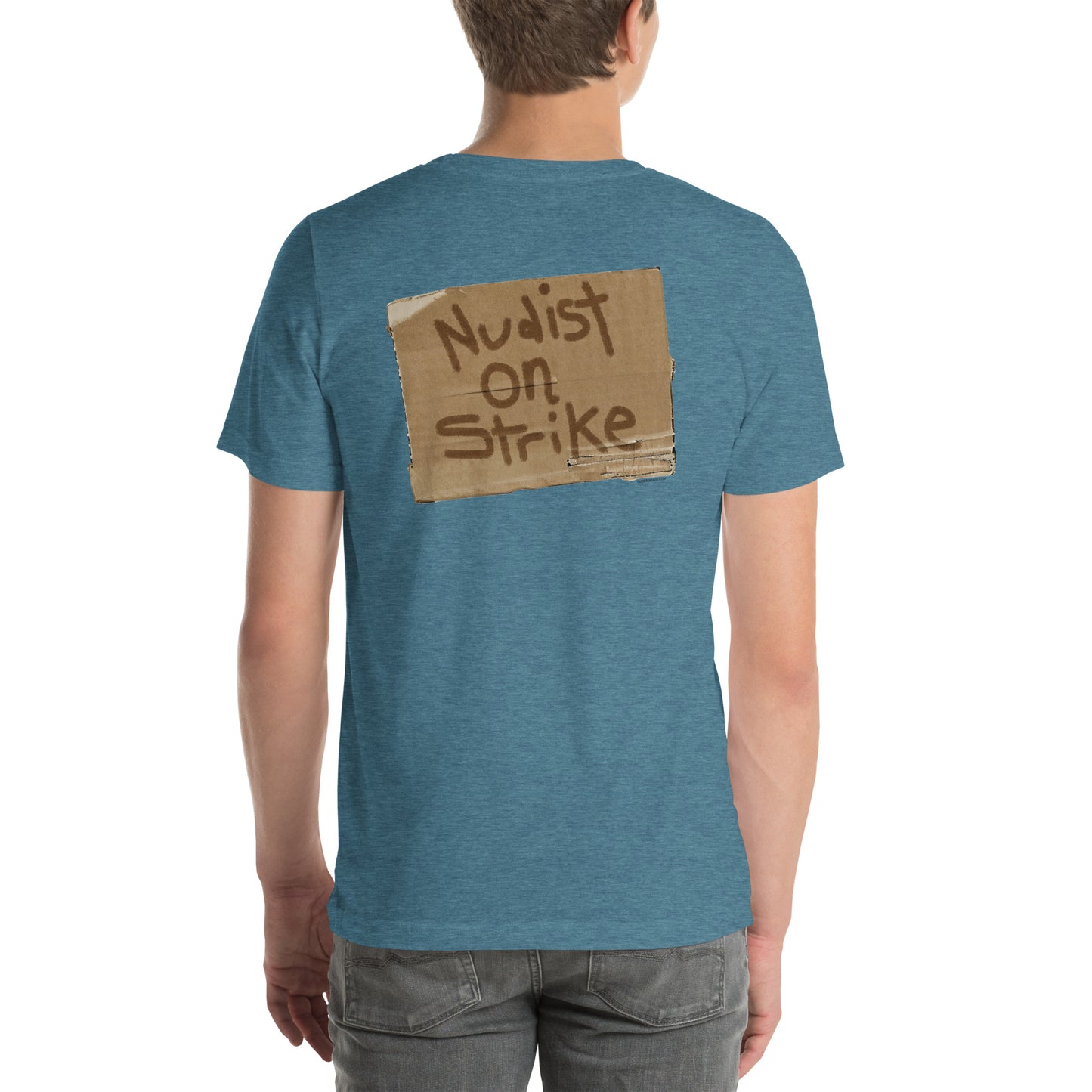 Nudist on Strike - BACK PRINT Unisex t-shirt