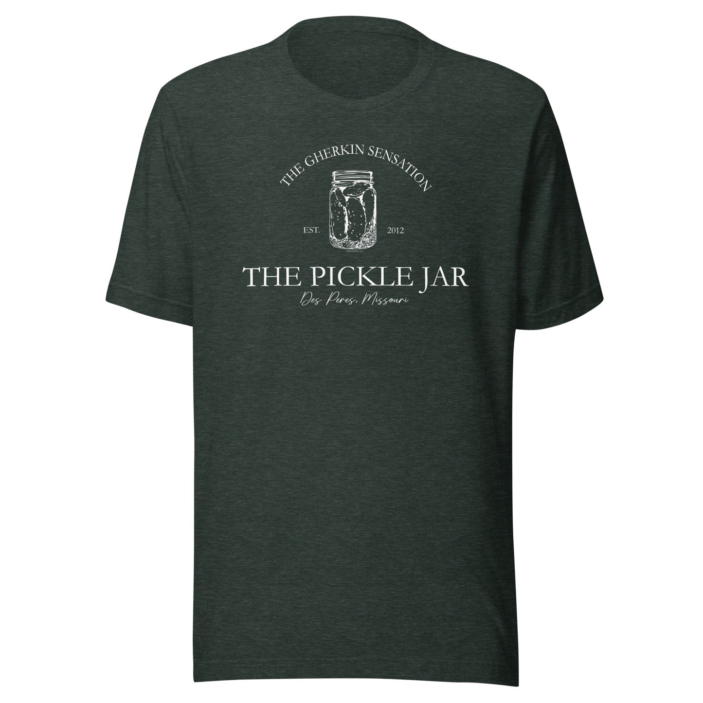 Pickle Jar, The Gherkin Sensation, Des Peres MO, St. Louis, Unisex t-shirt