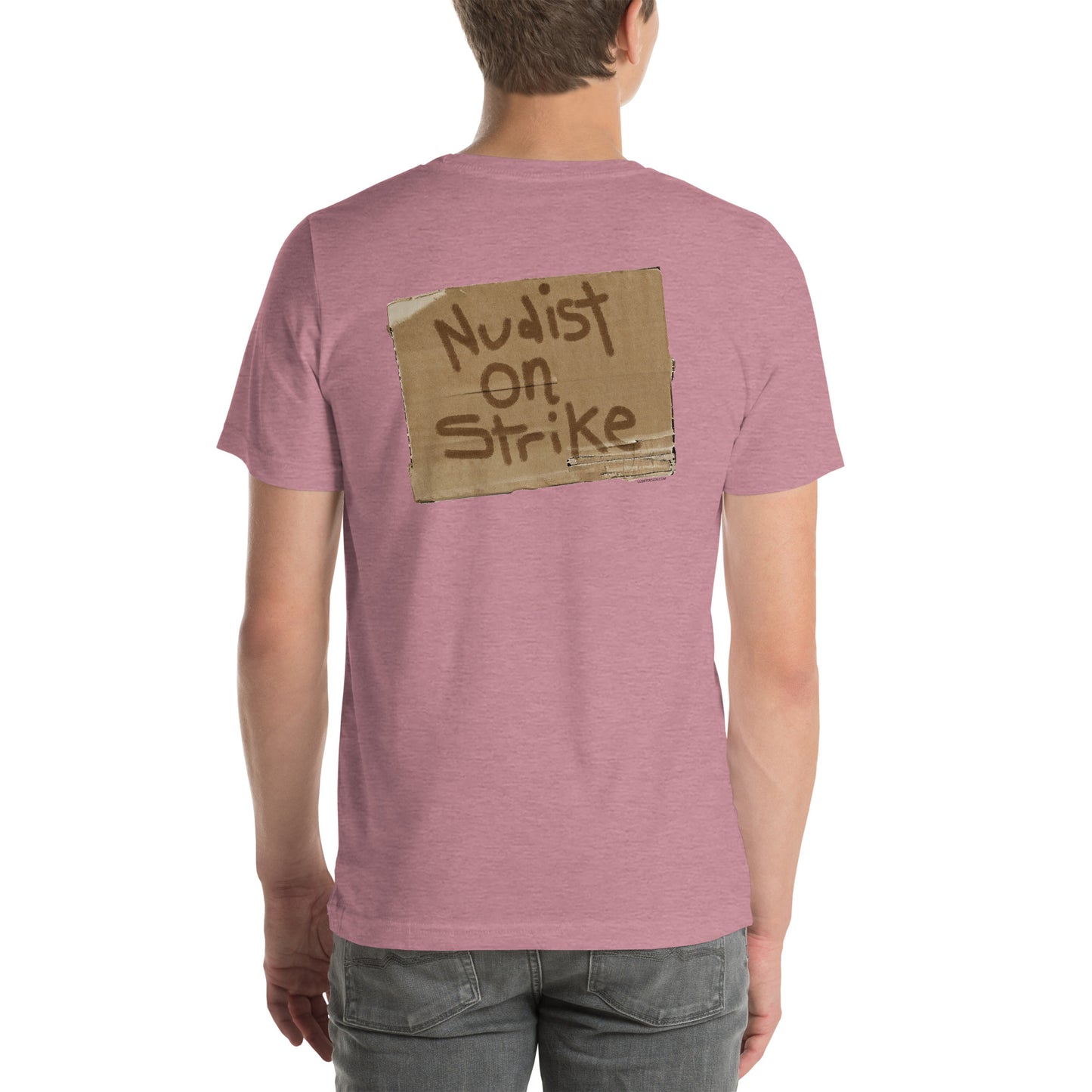 Nudist on Strike - BACK PRINT Unisex t-shirt