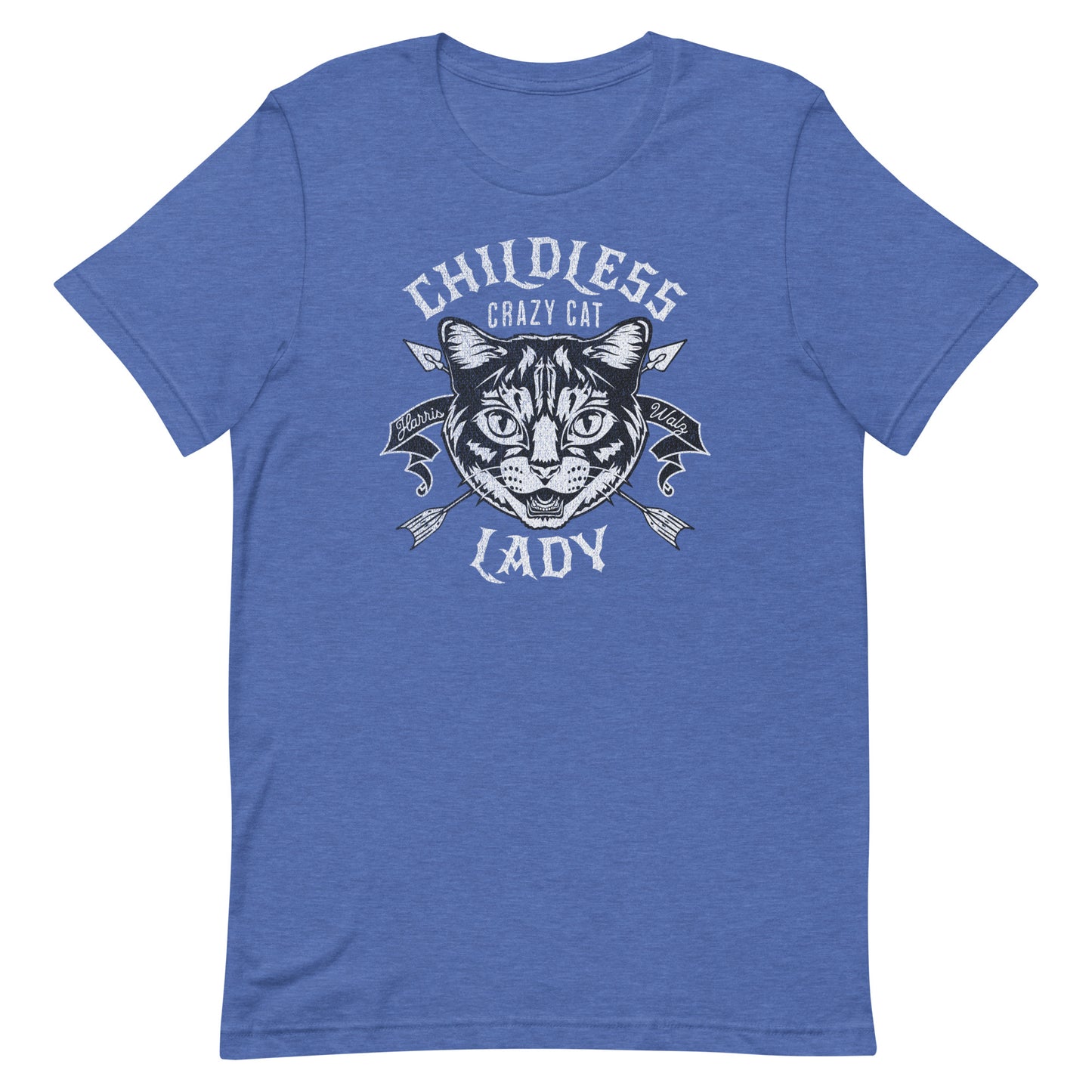 Retro Childless Crazy Cat Lady, Harris/Walz, Unisex t-shirt