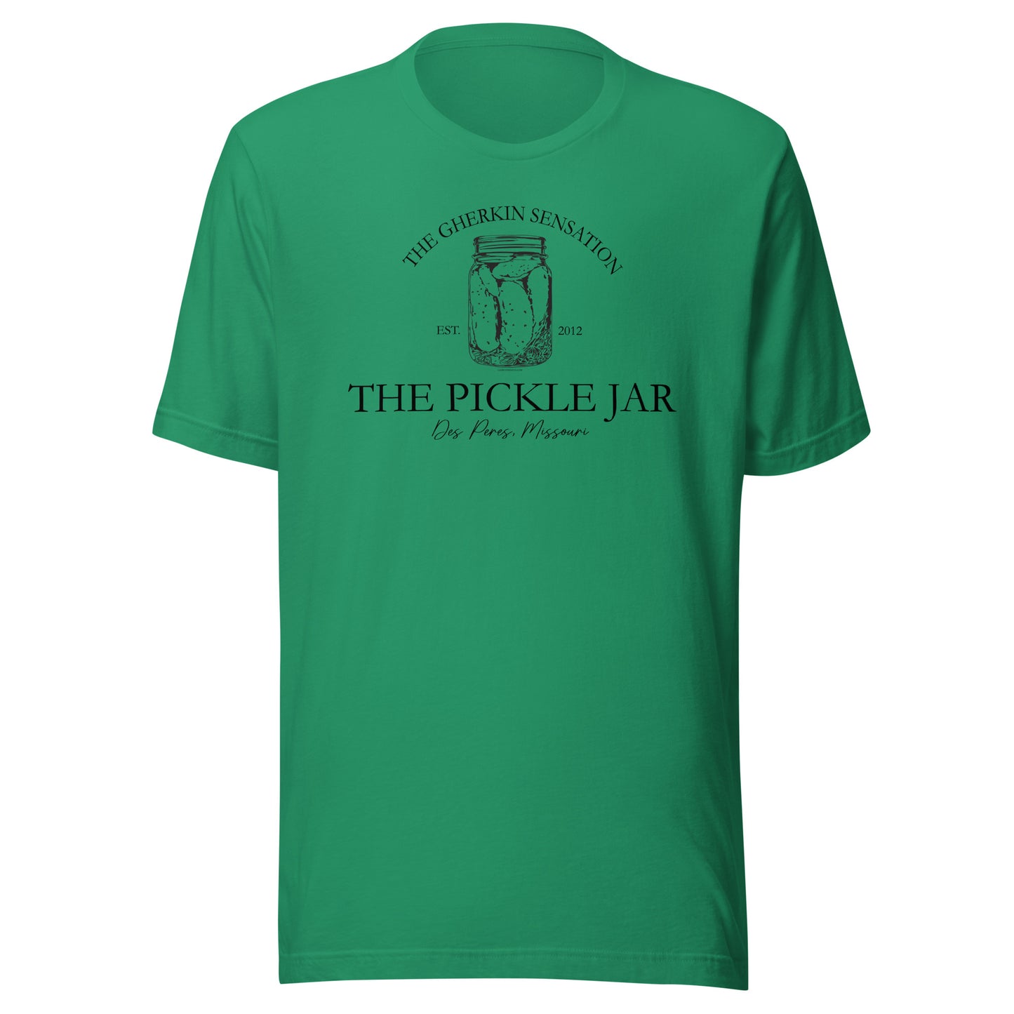 Pickle Jar, The Gherkin Sensation, Des Peres MO, St. Louis, Unisex t-shirt