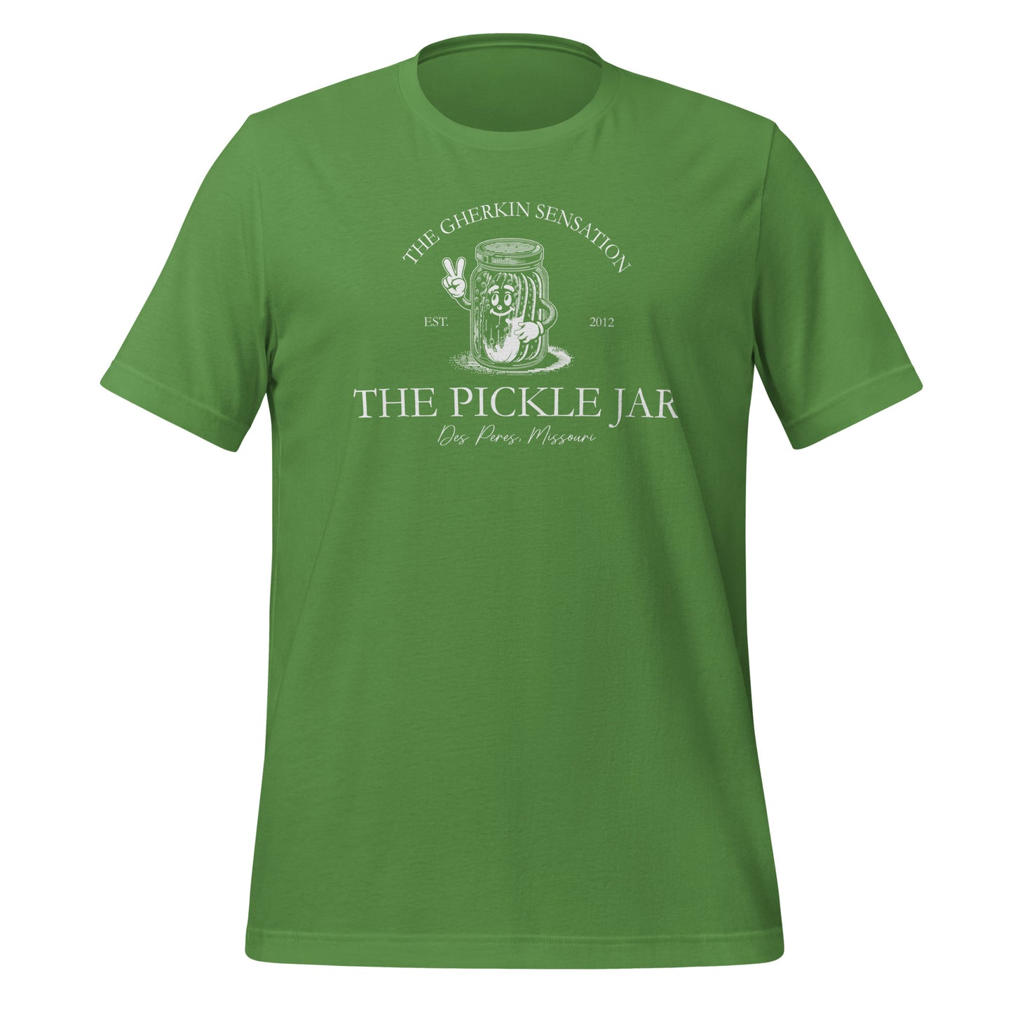 Pickle Jar, The Gherkin Sensation, Des Peres MO, Cartoon, St. Louis, Unisex t-shirt