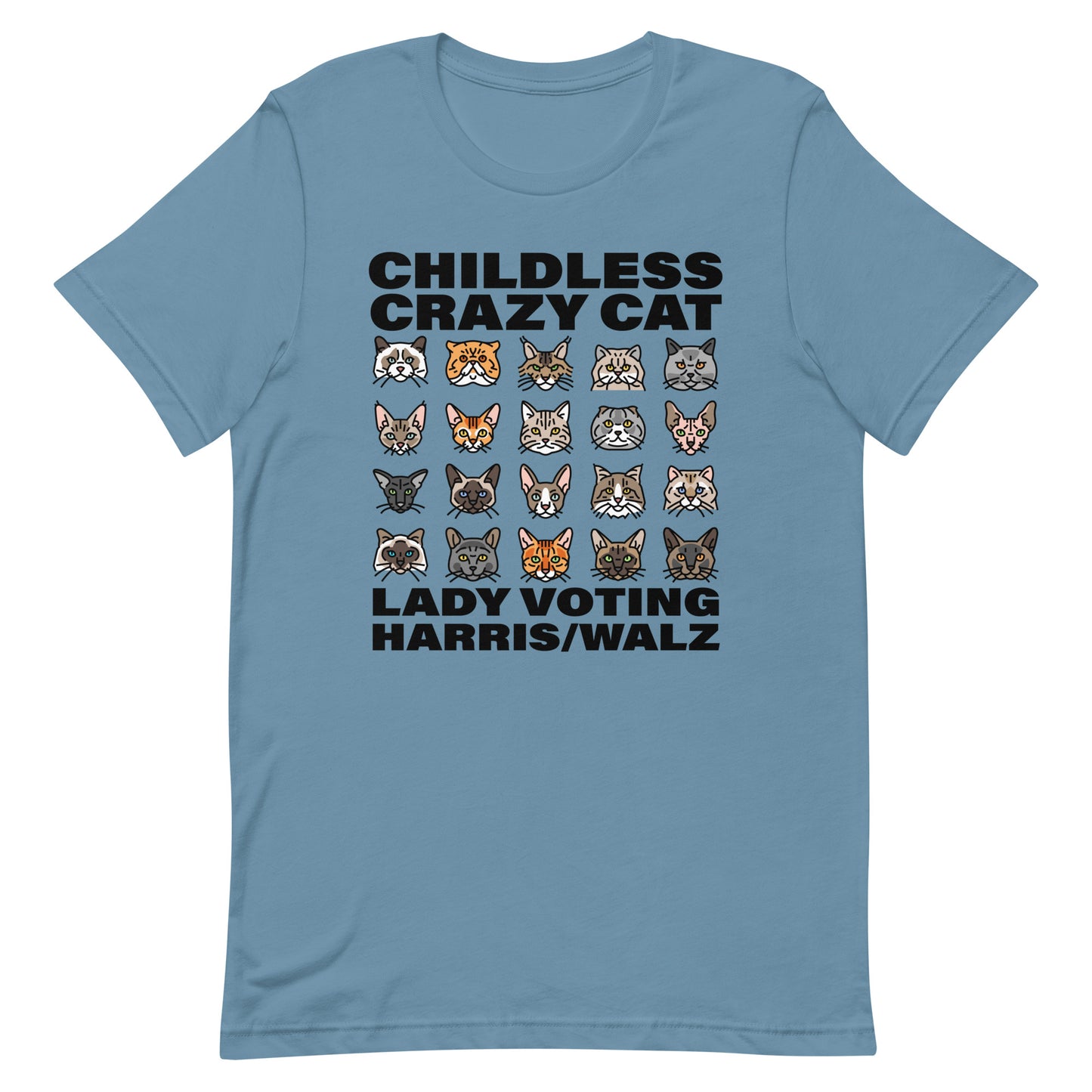 20 Cat, Childless Cat Lady Voting Harris, Unisex T-Shirt