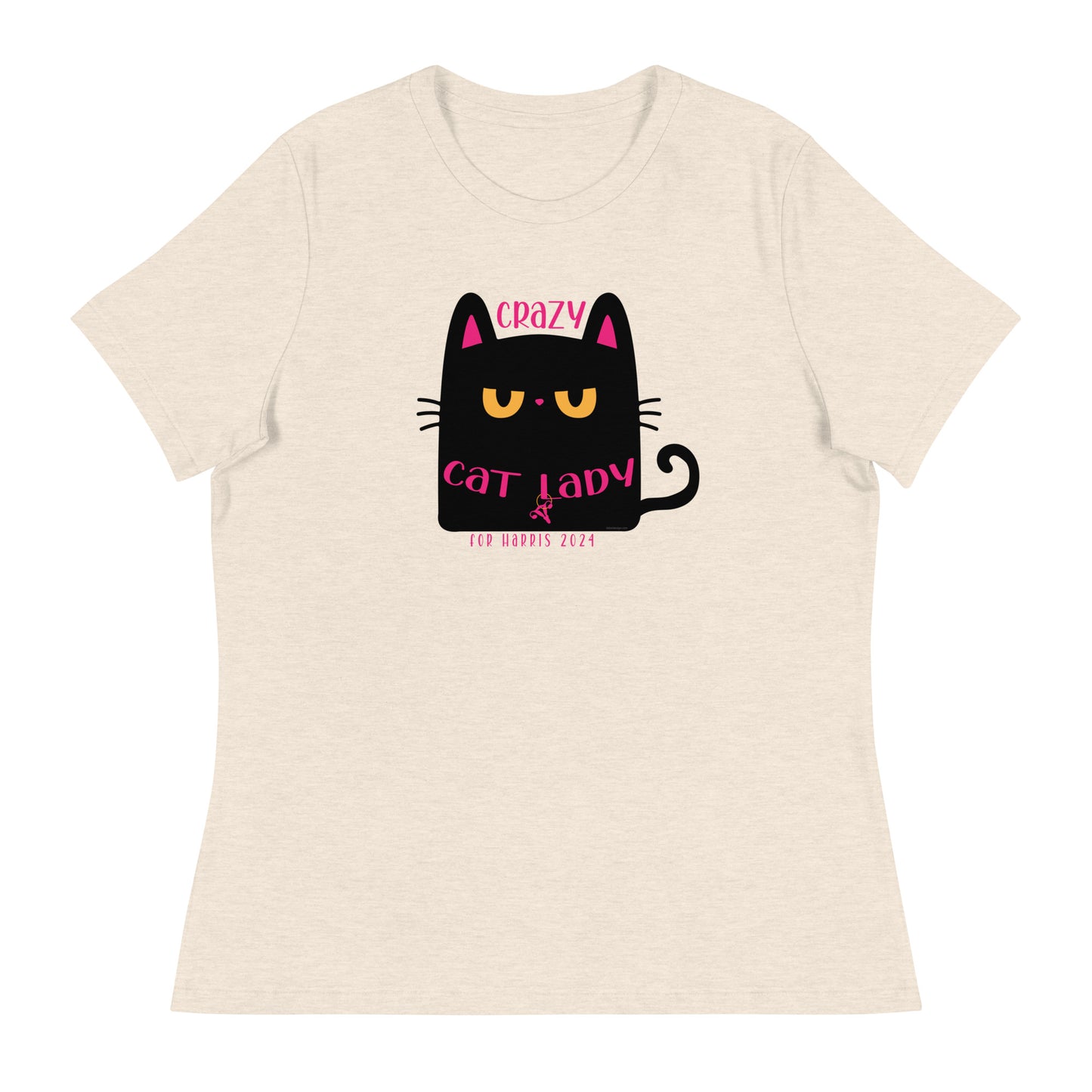 Crazy Cat Lady, Chunky Black Cat For Harris Women's Relaxed T-Shirt