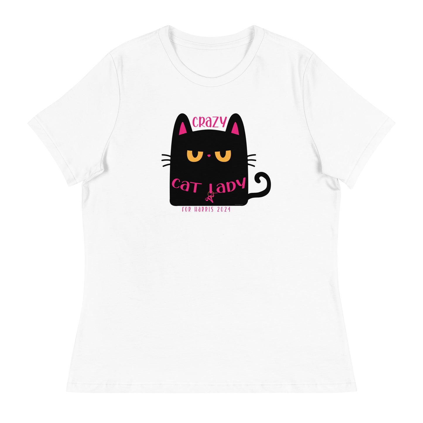 Crazy Cat Lady, Chunky Black Cat For Harris Women's Relaxed T-Shirt